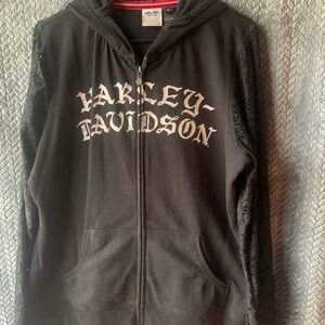 Harley-Davidson Black with lace type sleeves